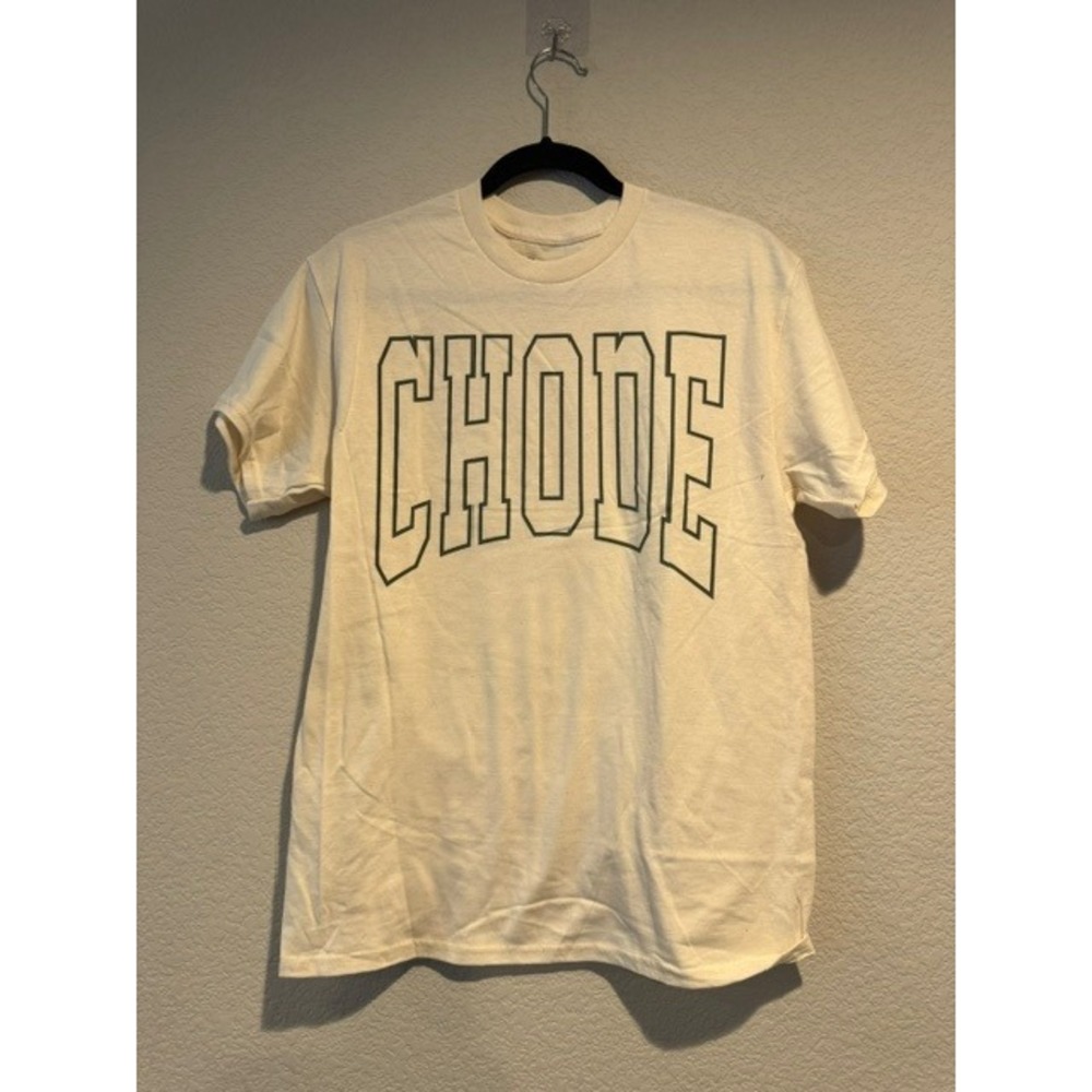 Spencers Graphic Tee Cream Mens Medium CHODE Collegiate Block Letter T-Shirt‎ L